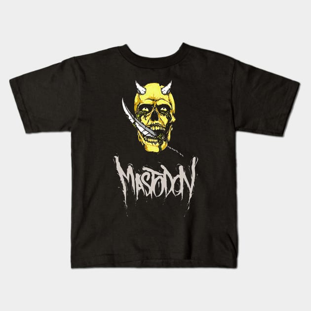 Mastodon Skull Kids T-Shirt by GALER